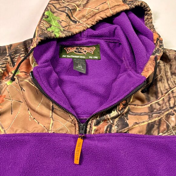 ~~Trail Crest Fleece Jacket Women’s XL Camo Purple Pockets 1/4 Zip - Picture 3 of 5